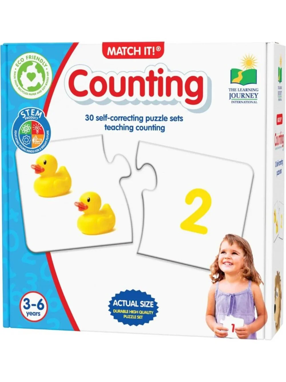 Counting Puzzle for Kids - 30 Piece Self-Correcting Number Game - Preschool